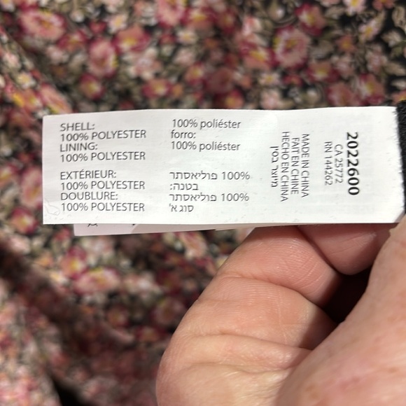 DEX V-neck long sleeve floral midi dress,elastic waist ruched side,ruffle hem - Picture 15 of 16